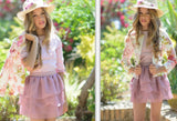 Conjunto Niña Blusa y Falda Rosa.