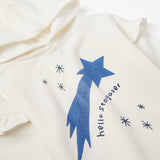 SUDADERA CON CAPUCHA Y EFECTO TÉRMICO PARA NIÑA 'ESTRELLA FUGAZ', BLANCO/AZUL