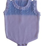 Pelele hilo bebé de Nini Blanco/Celeste modelo VR020