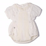 Conjunto ranita Bebé plumeti y encaje en blanco de la marca Popys