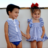 comprar Vestido rayas niña bebe Mon petit Bonbon. Colección verano 18 
