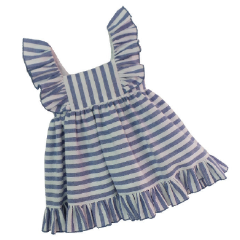 Vestido niña de tirantas a rayas de la firma Mon Petit Bonbon