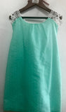 Vestido niña plumeti verde con encaje y tul de Mon Petit Bonbon