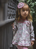 vestido bebé niña flor rosa con braga