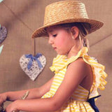 Vestido niña rayas amarillas de Mon Petit Bonbon