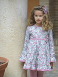 vestido niña de flores corte trapecio de la ormiga