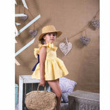 Vestido niña rayas amarillas de Mon Petit Bonbon
