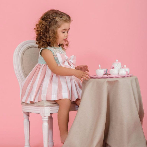 Vestido Niña a Rayas de Copos