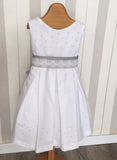 Vestido Lino Blanco con Bodoques.