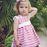 Vestido bebe niña a rayas rojas y blancas de La Ormiga