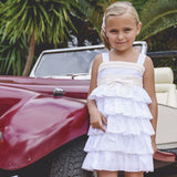 Vestido niña volantes de plumeti blanco de La Ormiga.